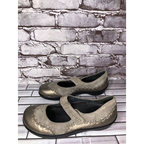 Ziera Bronze Leather Taupe Suede Mary Jane Comfort Shoes Women Sz 41EU/10.5M US - Picture 1 of 16